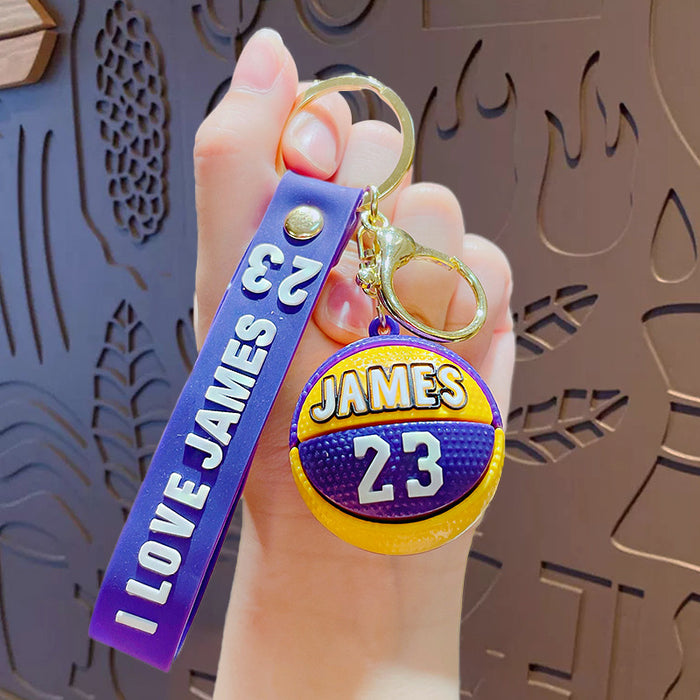 Wholesale Cartoon key chain star basketball pendant bag pendant car key chain gift