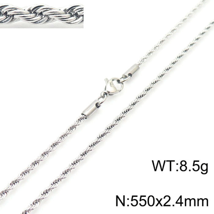 Wholesale Trendy Twist Chain Necklace Titanium Steel Jewelry