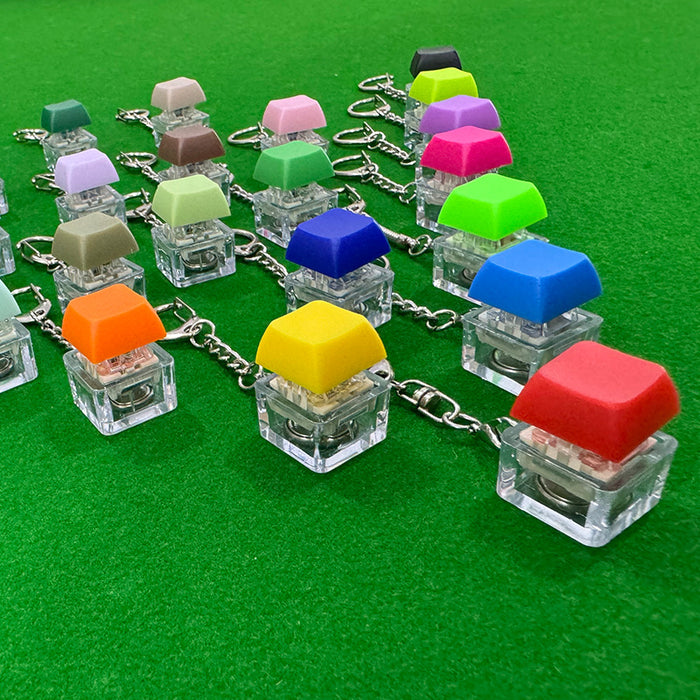 Wholesale Decompression keychain pendant, button tester, color illuminated decompression keychain