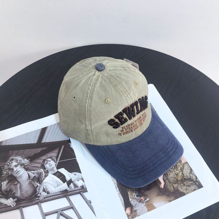 Wholesale Versatile duckbill hat washed with retro embroidery, used sun hat, casual sun protection baseball hat
