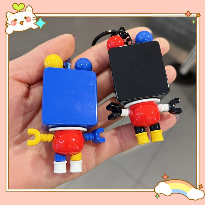 Wholesale 5 PCS Cute PVC blocky keychains for men and women