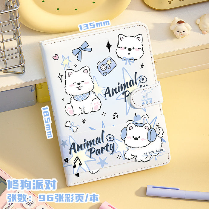 Wholesale Cute Cartoon Bear Imitation Leather Notebook with Magnetic Buckle 96 Full-Color Page