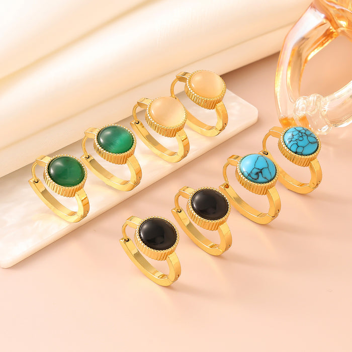 Wholesale Earrings with round buckles and earrings, versatile and fashionable, exuding a sense of luxury and sophistication