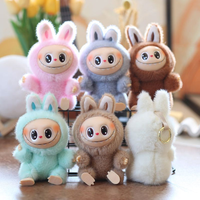 Wholesale Cute and cute second generation vinyl rabbit pendant plush toy doll school bag pendant keychain doll doll