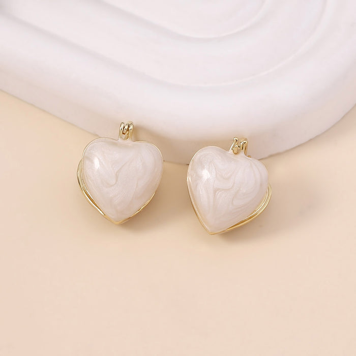 Wholesale Double-sided Love Simple Copper Earrings JDC-ES-YueLi009