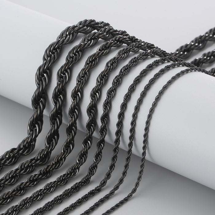 Wholesale Trendy Twist Chain Necklace Titanium Steel Jewelry