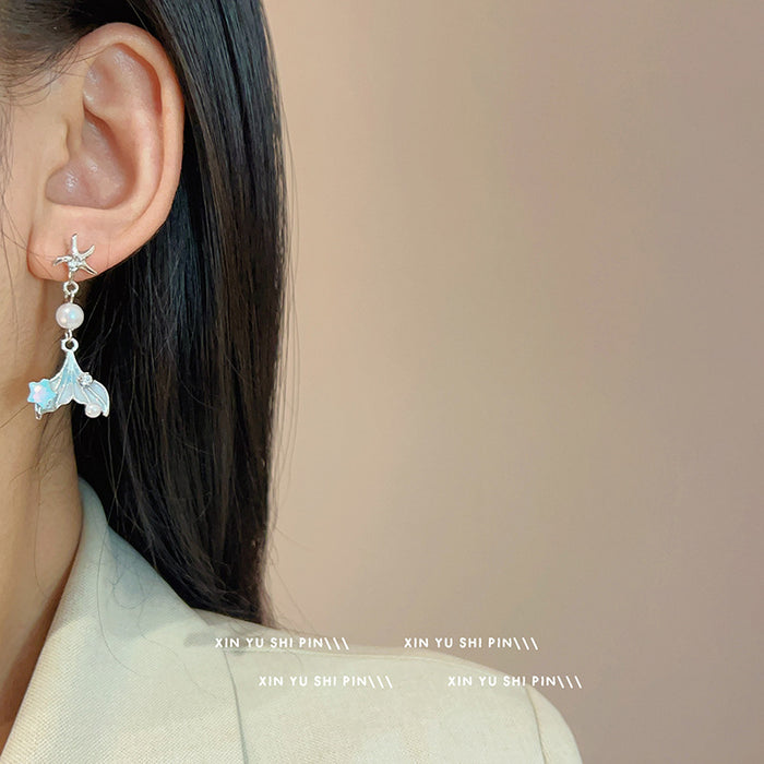 Wholesale Asymmetric long earrings with exquisite temperament and ear accessories