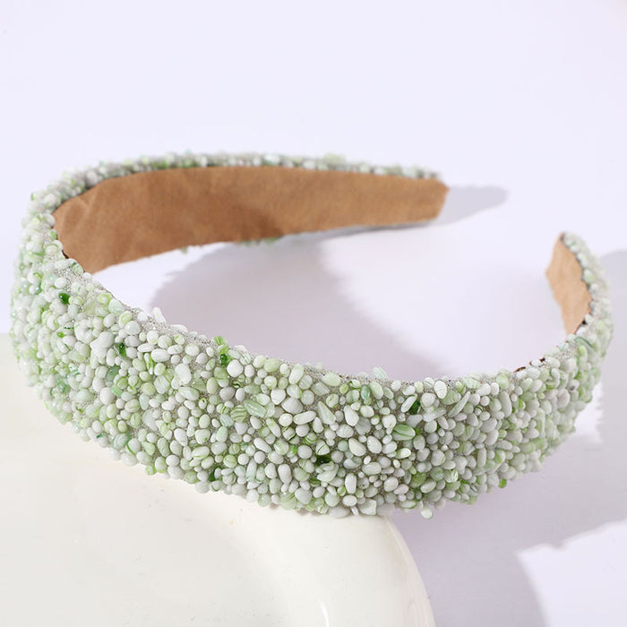 Wholesale Retro full diamond headband light luxury wide edge skull heightening personality super flash elegant headdress