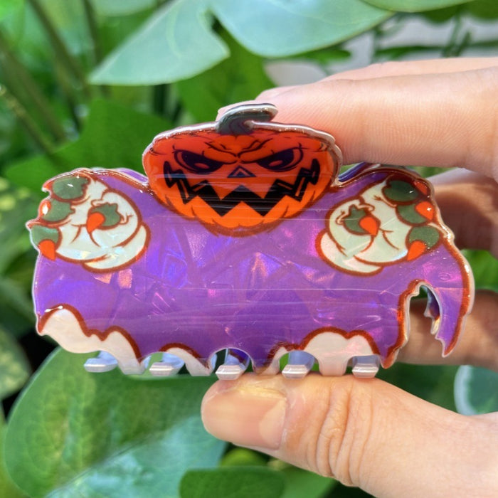 Wholesale Personalized  clip creative pumpkin ghost hair clip green skull claw ponytail clip holiday party shark clip