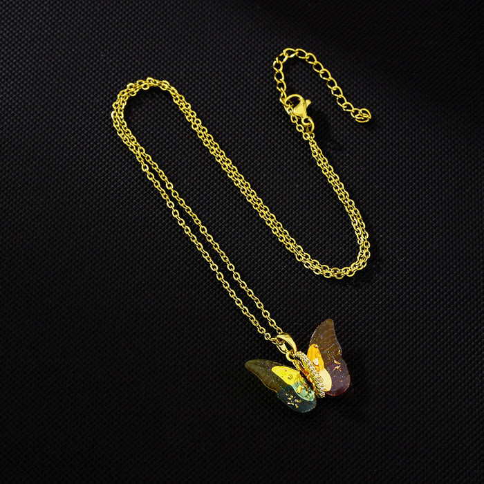 Wholesale stainless steel butterfly necklace JDC-NE-YT002