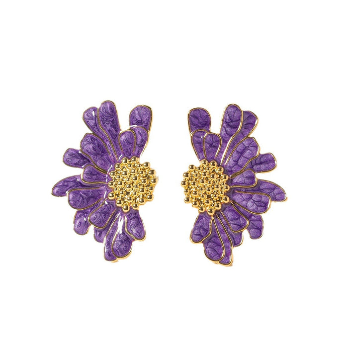 Wholesale Fashionable flower earrings for women with a sense of luxury and temperament, floral earrings