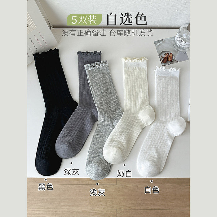 Wholesale Lightweight socks, mid tube socks, stacked socks, breathable, odor proof, sweat absorbing