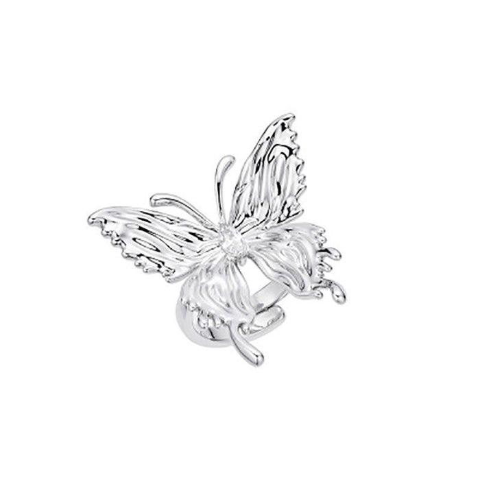 Wholesale Butterfly Open Ring, niche design, pleated light luxury ring