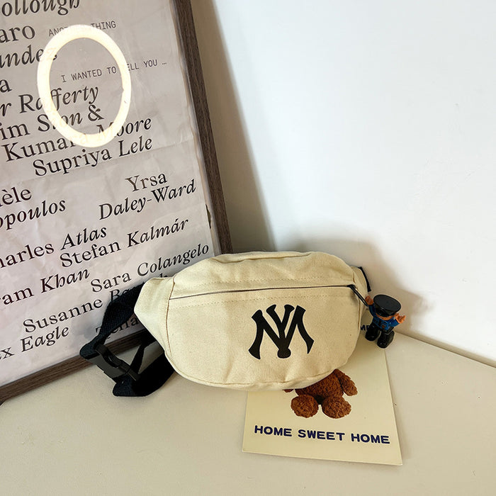 Wholesale Children's bag letter waist bag simple casual crossbody bag backpack fashionable and handsome baby chest bag