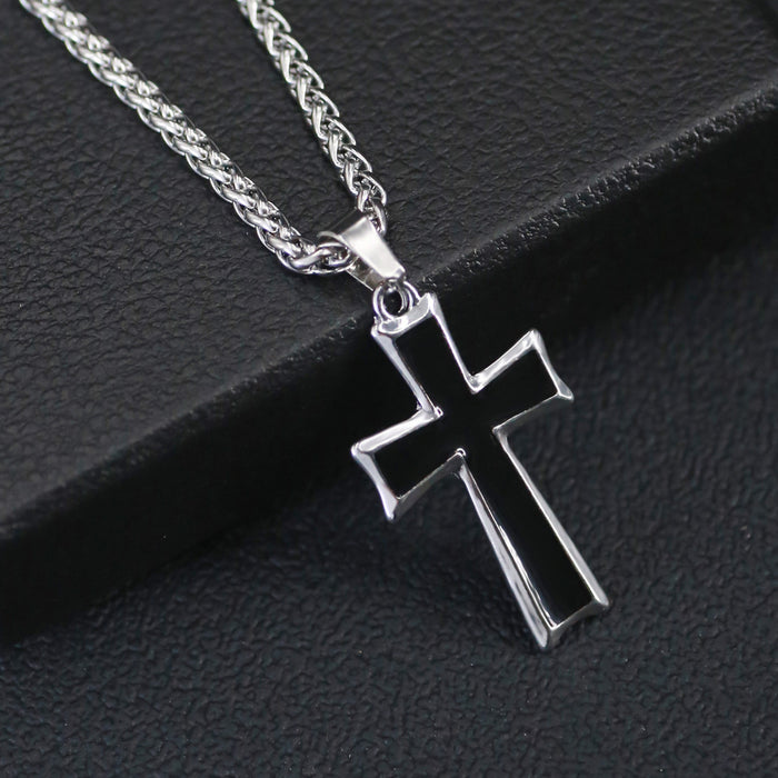 Wholesale Simple Cross Pendant Stainless Steel Men's Necklace JDC-NE-ChengHan005