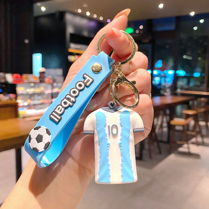 Wholesale Metal Soccer Star Cartoon Keychain Decorative Car Key Accessory MOQ≥2