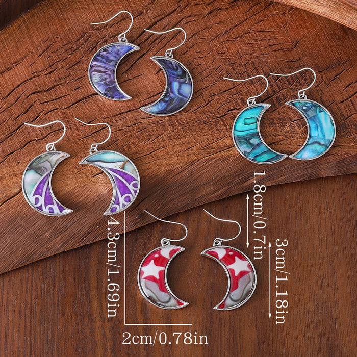Wholesale Retro geometric star and moon pendant earrings niche advanced all-match earrings