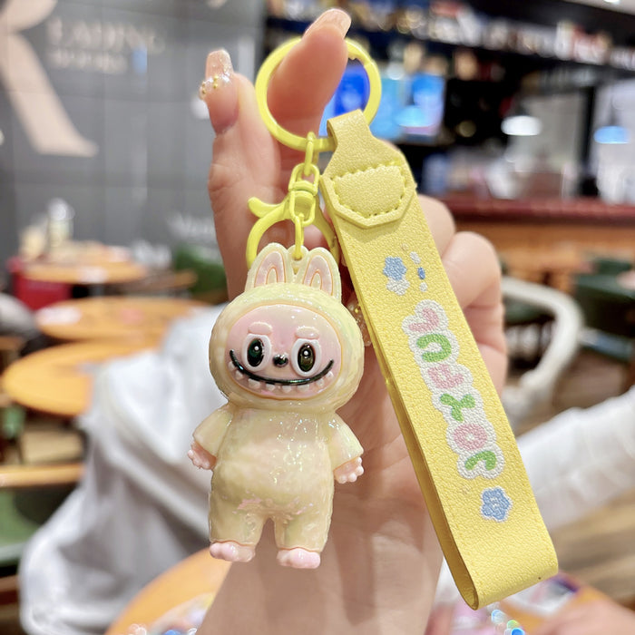 Wholesale Cartoon Keychain Pendant Cute PVC Leather Rope Silicone Doll Couple Bag Pendant Gift