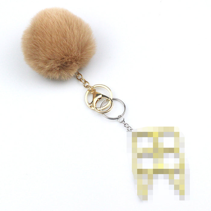 Wholesale 8cm Wool Ball Multifunctional Alloy Keychain 2-piece Set JDC-KC-TouMS073