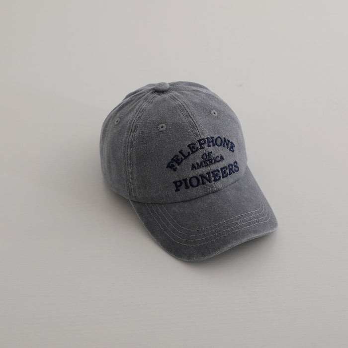 Wholesale American Retro Letter Kids Baseball Cap Navy Blue Sun Hat Fashion Accessory Cute Gift For Boys Girls Boutique Resale