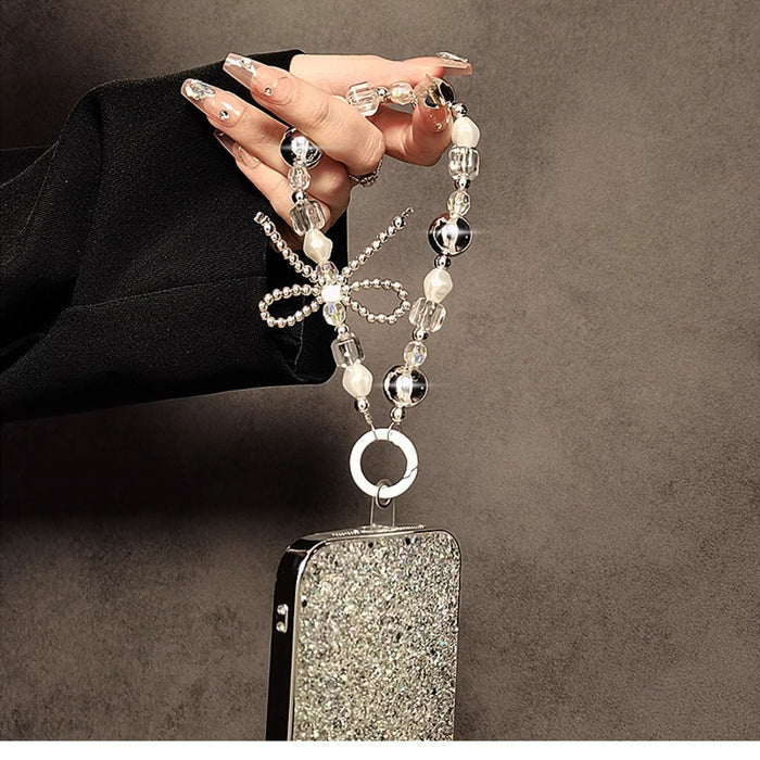 Wholesale Bowknot Bead Wristlet Keychains