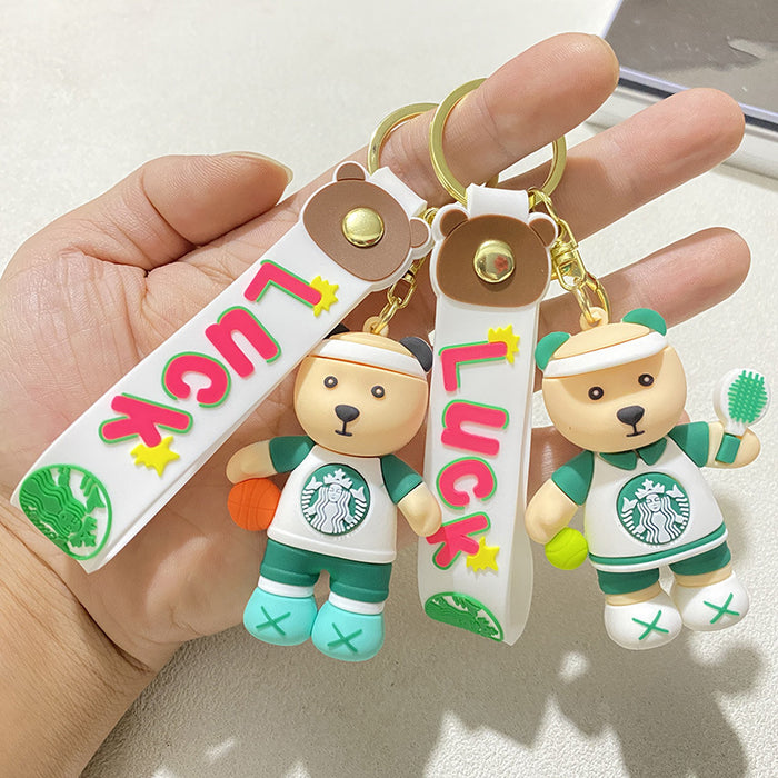 Wholesale Bear Fitness Keychain Bag Pendant Doll