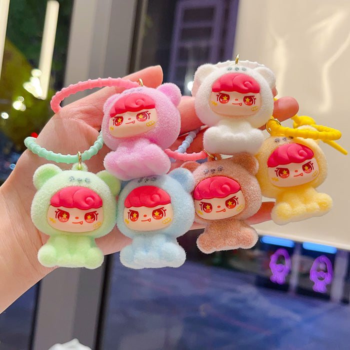 Wholesale Flocked  Keychain  Big Cousin Doll Pendant Accessory Exquisite Ornament Desktop Decoration Gift