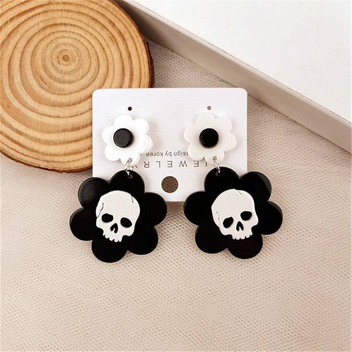 Wholesale Halloween Acrylic Pumpkin Ghost Demon Skull Earrings JDC-ES-ChouD021