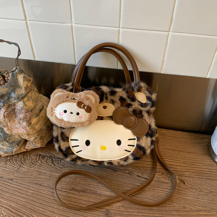 Wholesale Cute cartoon leopard print f crossbody shoulder bags