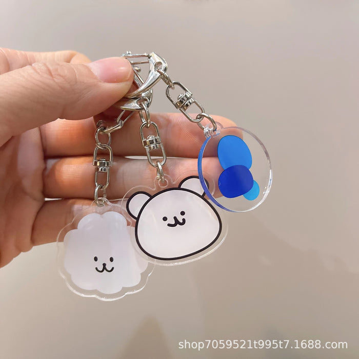 Wholesale Cute Keychain Double-sided Acrylic Female Student Bag Accessories Children' s School Bag Couple' s Best Friend Small Pendant