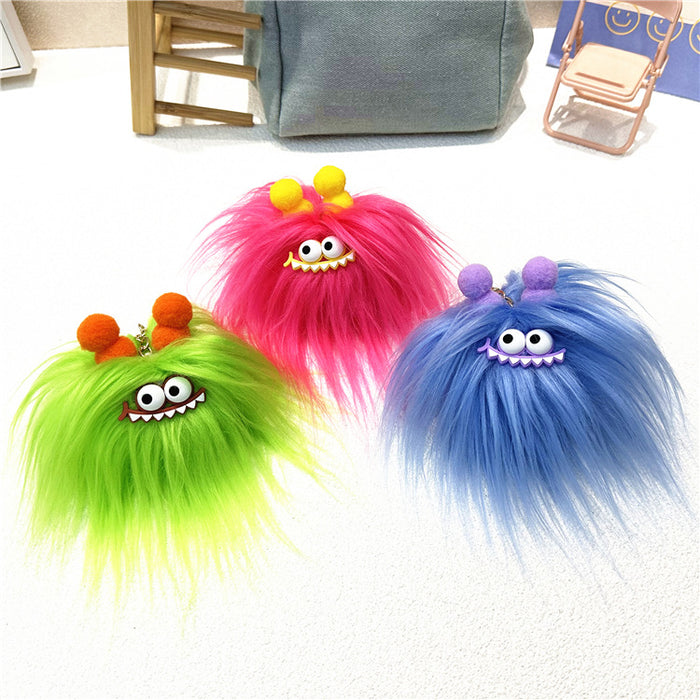 Wholesale Cute Cartoon Keychain Fried Hair Doll Sausage Mouth Bag Pendant Creative Plush Doll Gift