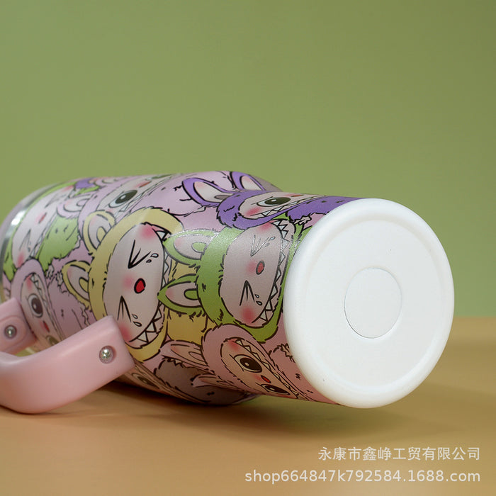 Wholesale 40oz Stainless Steel Thermal Insulation Cup Cartoon Car Cup with Handle and Straw