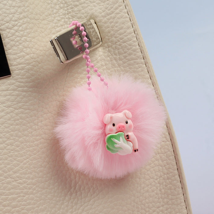 Wholesale Cabbage Pink Pig Plush Keychain Bag Charm Chic Fashion Accessory Gift For Boutique Resale
