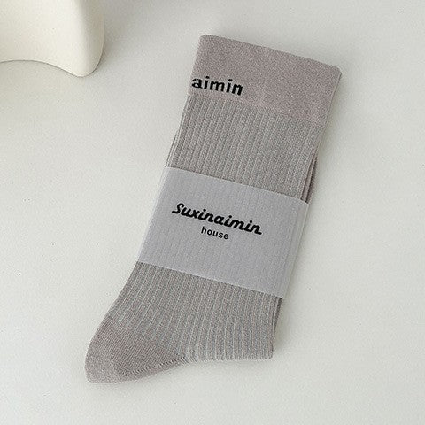 Wholesale Socks Versatile Letter Breathable Sweat Absorbing Thin Stacking Socks