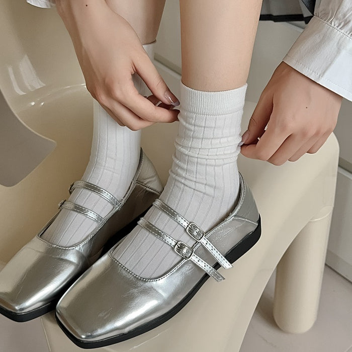 Wholesale Socks gray series mid tube cotton socks fashionable and versatile pile socks