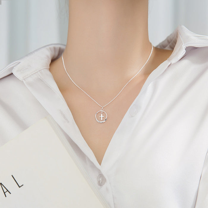 Wholesale Sterling Silver Cross Necklace Collarbone Chain