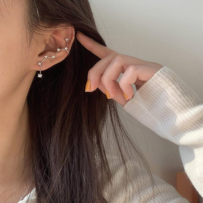 Wholesale Silver Needle Earnail Sparkling Diamond Earpiece Single