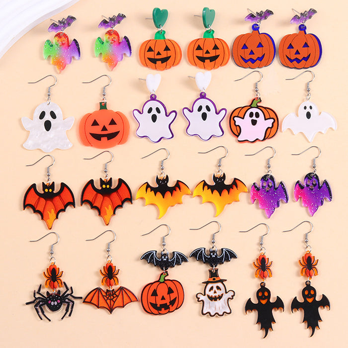 Wholesale Acrylic Earrings  Ghost Pumpkin Cartoon Spider Earrings for Women