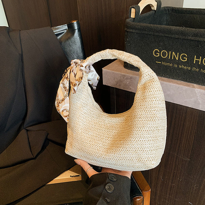 Wholesale New straw woven handbag, fashionable handbag, women's bag, versatile single shoulder diagonal cross bag