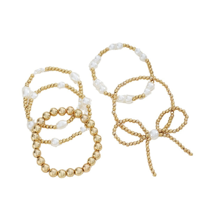 Wholesale CCB round pearl bow bracelet