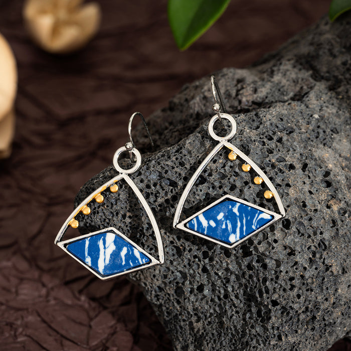 Wholesale Artistic retro style geometric earrings, natural stone antique women's earrings