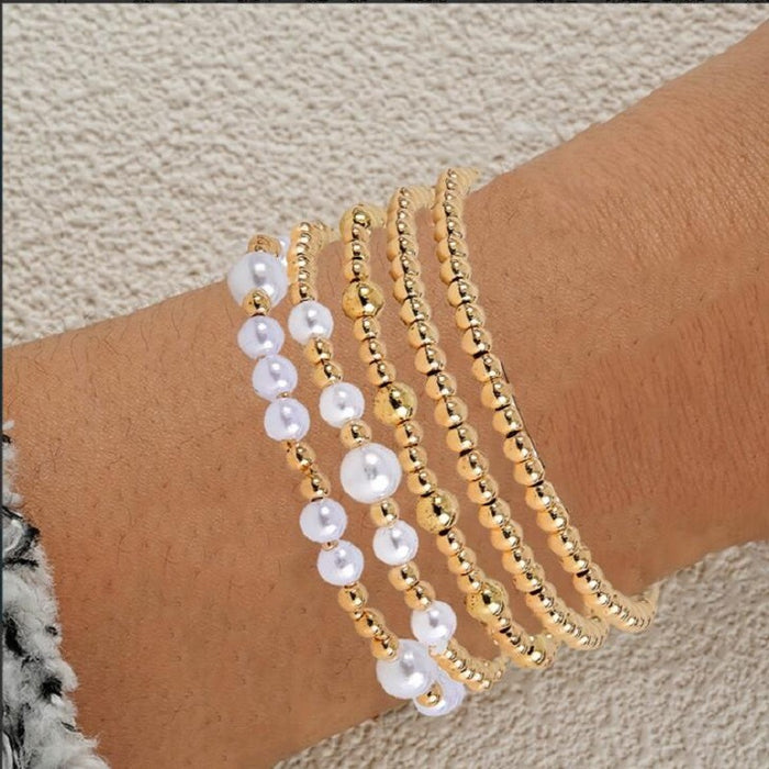 Wholesale CCB round pearl bow bracelet