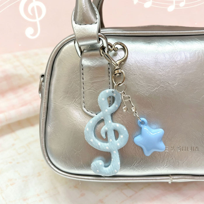 Wholesale Vintage Music Note Star Plush Keychain Bag Charm Chic Fashion Accessory