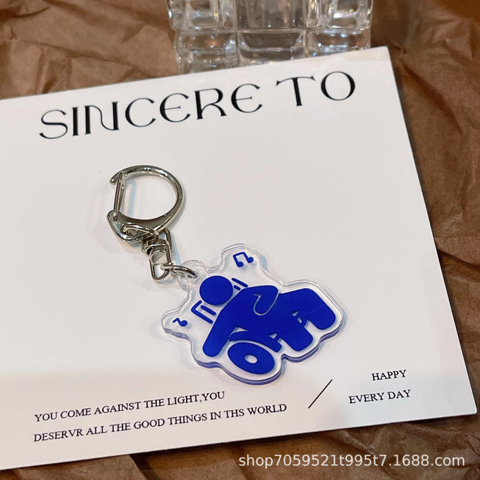 Wholesale Cute Keychain Double-sided Transparent Acrylic Girl Student Bag Accessories Children' s School Bag Couple' s Best Friend Pendant