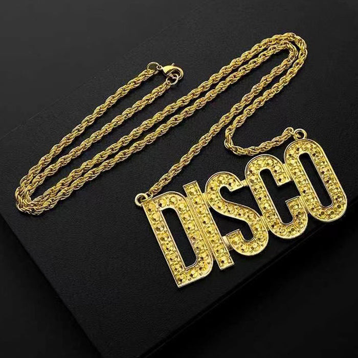 Wholesale DISCO Letter Necklace Personalized Hip-hop Alloy Snake Bone Chain Jewelry JDC-NE-AH002