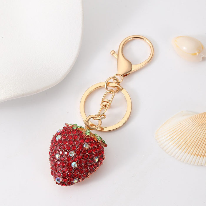 Wholesale Cherry Keychain Red Fruit Shape Key Ring Graduation Gift Decorative Accessory