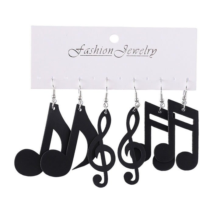 Wholesale Trendy Star Moon Cat Cross Note Pu Leather Earring Set Party Fashion Accessory