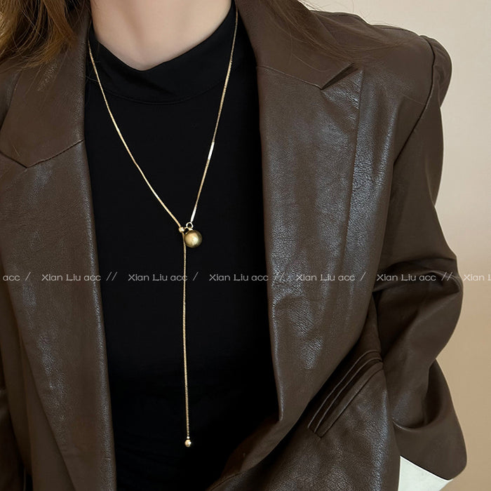 Wholesale  clavicle chain long sweater chain  retro personality necklace Gemstone Necklace