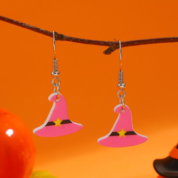 Wholesale  candy ghost hat earrings acrylic small holiday earrings cartoon cute funny earrings