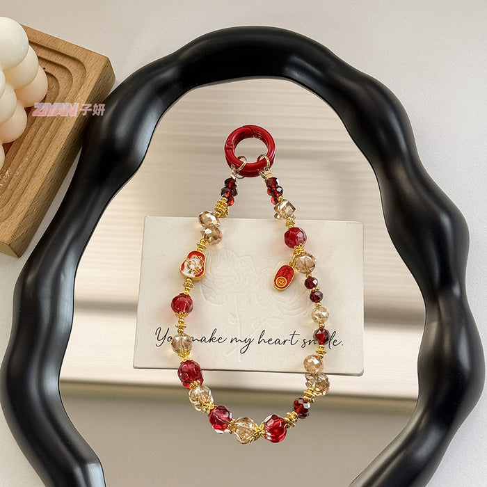 Wholesale Cartoon Alloy Mobile Phone Chain Luxury Crystal Bag Pendant Keychain